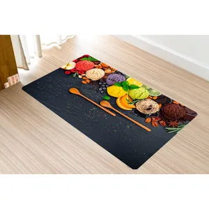 پادری مدل سه لایه رویه مخمل طرح آشپزخانه کد S635 سایز 75x45 سانتی متر