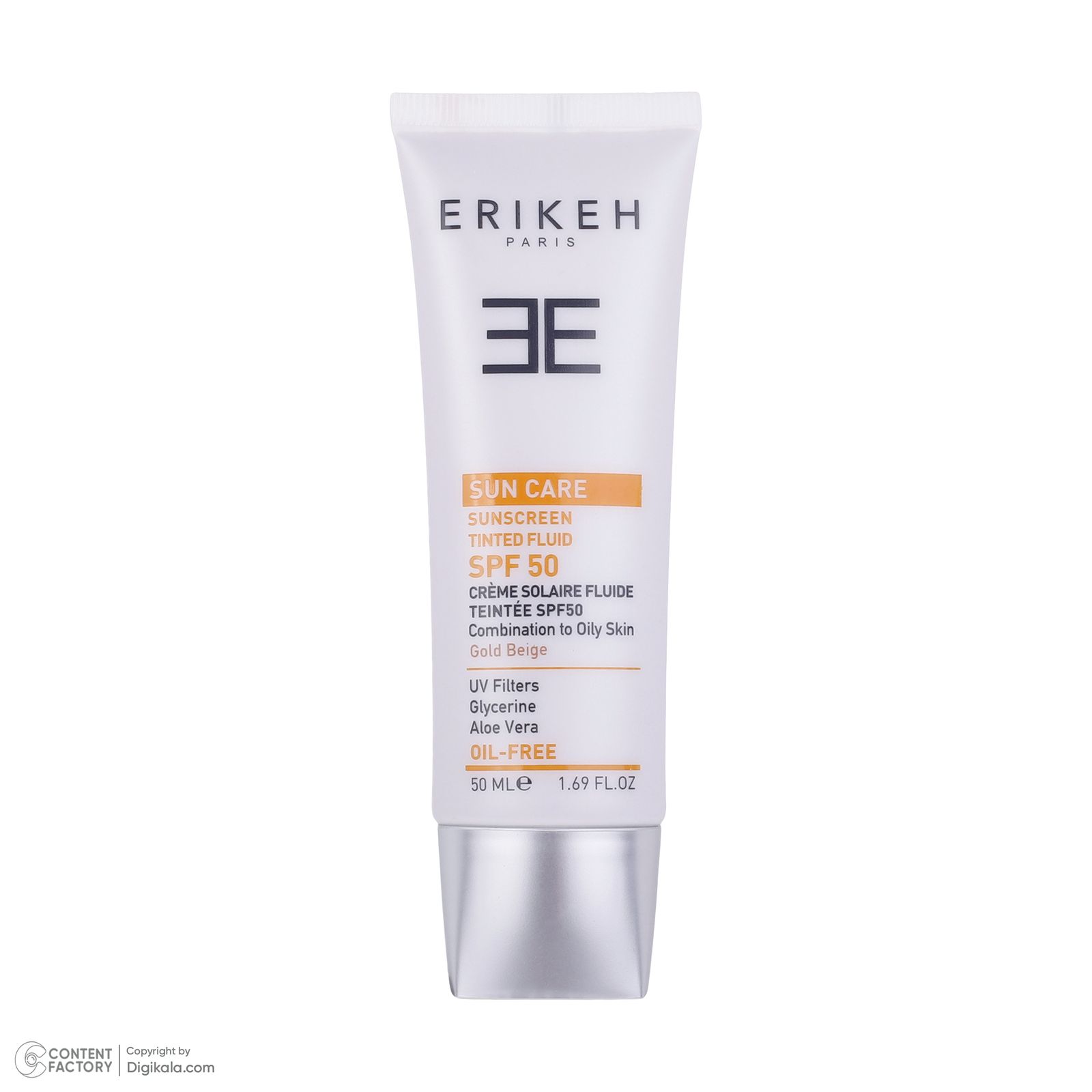 فلوئید ضد آفتاب رنگی اریکه، SPF50، مدل CO_GB، ‌مناسب پوست‌های چرب و مختلط با تنالیته متوسط و حجم 50 میلی‌لیتر، محافظت‌کننده در برابر اشعه‌های UVA و UVB، دارای فرمولاسیون فاقد چربی و گلیسیرین، با ماندگاری 2 ساعته -  - 7
