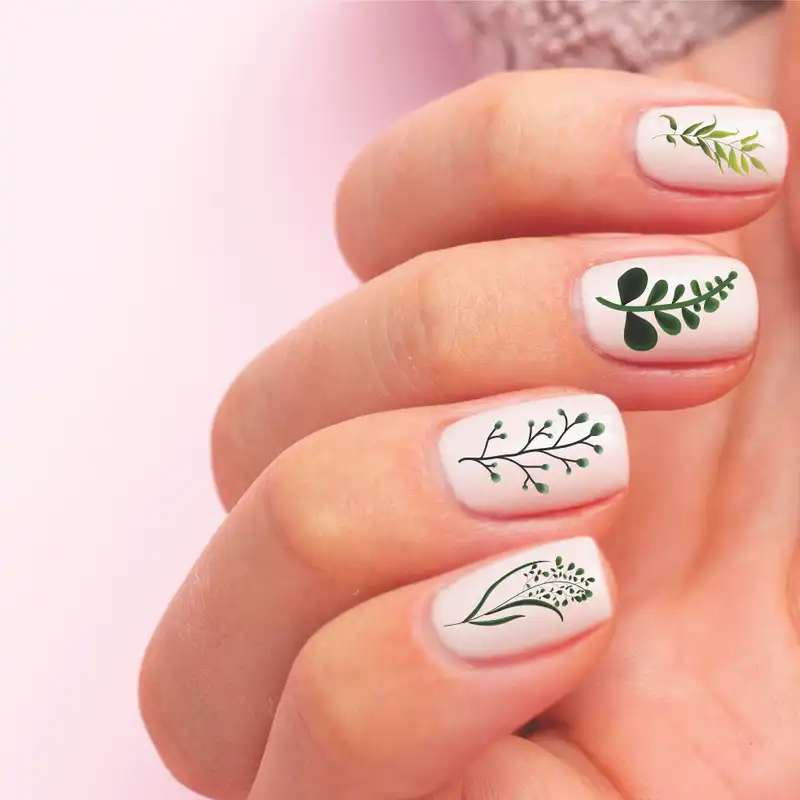 برچسب لنز ناخن طرح برگ مدل L2057