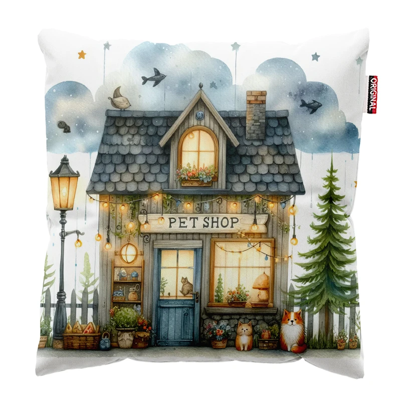 کوسن پاد آفرین مدل دامپزشک پت شاپ کد PK402055 سایز 40*40 سانتی متر