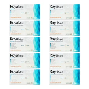 دستکش لاتکس رویال‌مد مدل Powder Free سایز M ده بسته 100 عددی
