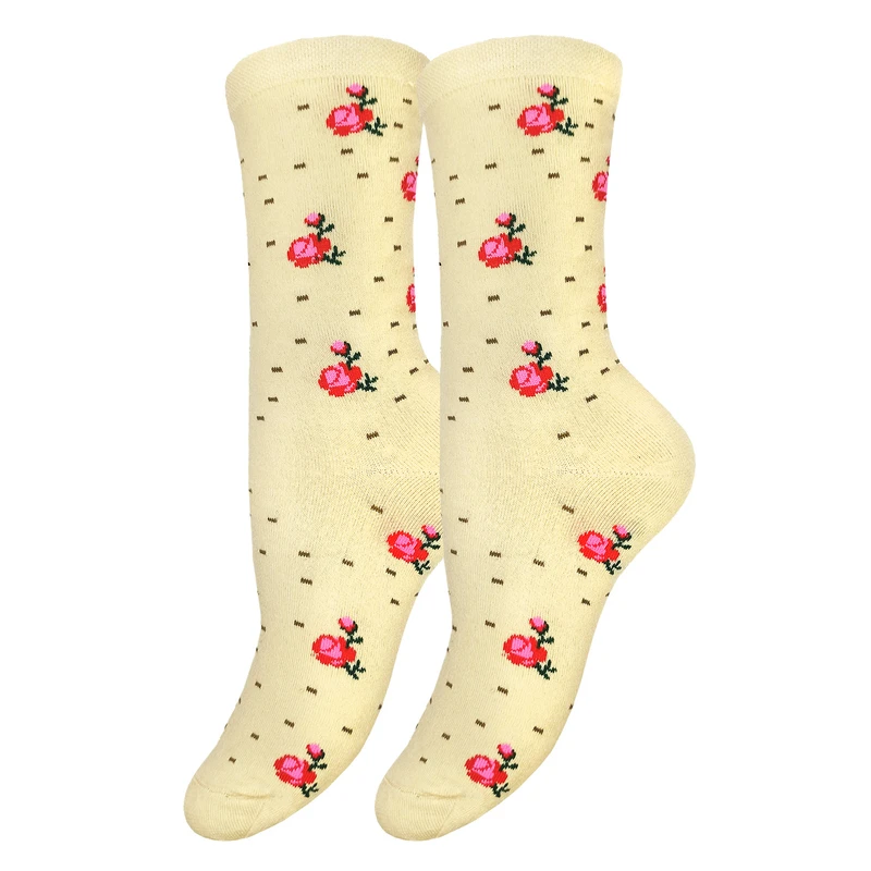 جوراب ساق بلند زنانه پاریز مدل گل رز کد 1946