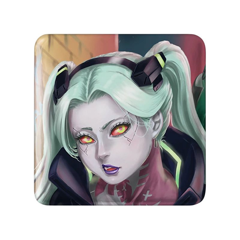 مگنت خندالو طرح ربکا انیمه سایبر پانک Cyberpunk  مدل مربعی کد 22464