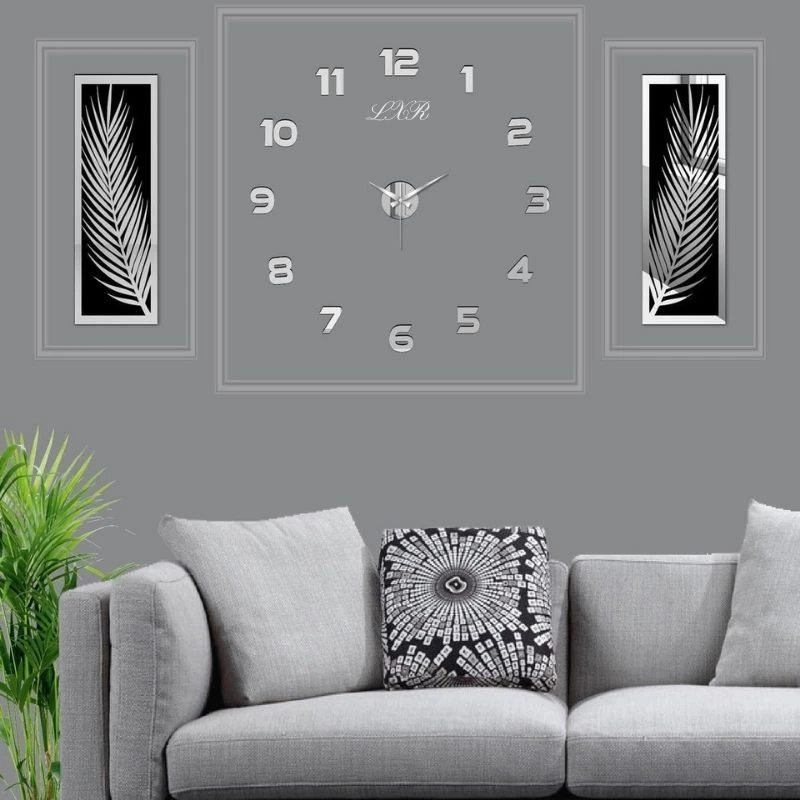 ساعت دیواری اِلیکسار مدل nella کد S107 به همراه 2 عدد تابلو