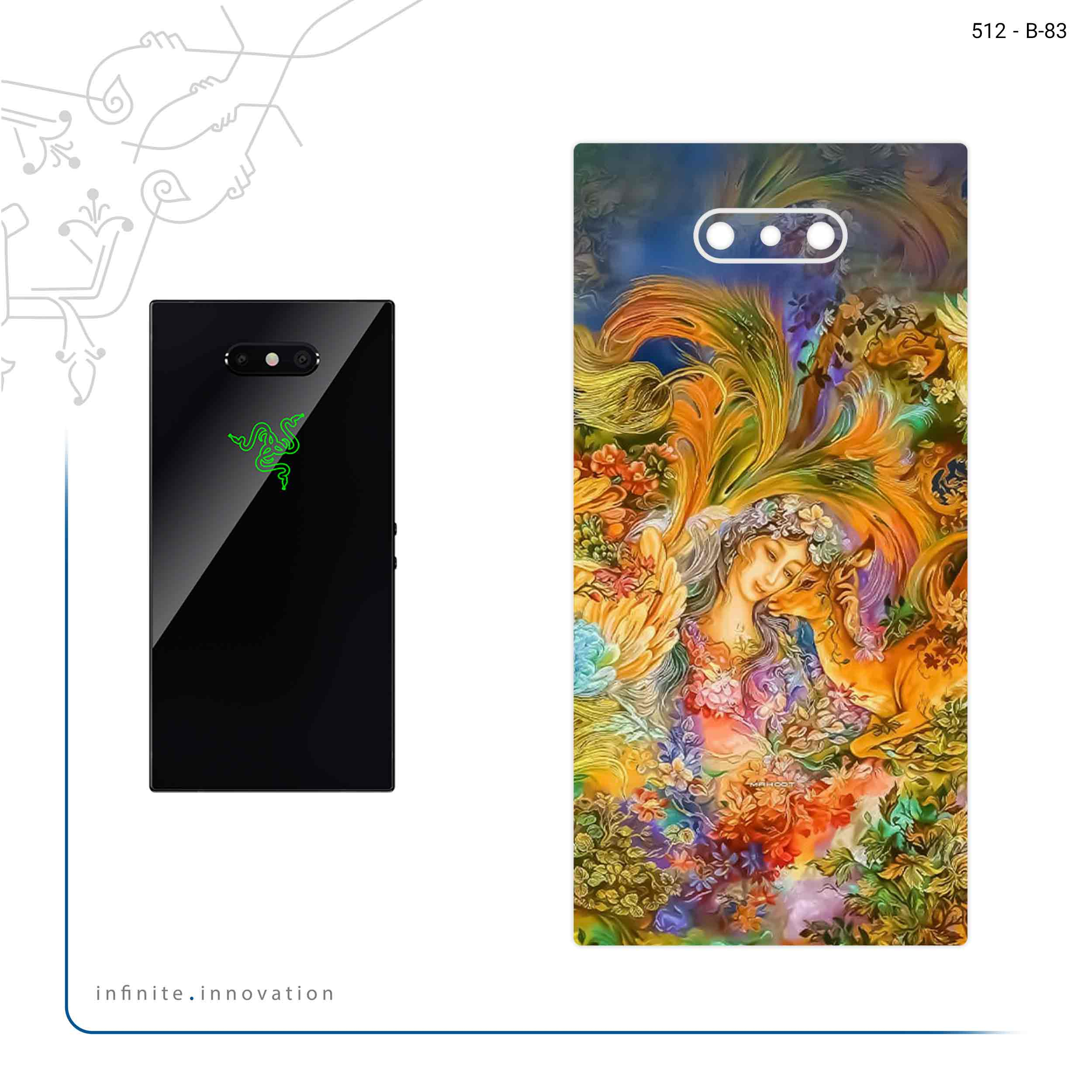 برچسب پوششی ماهوت مدل Persian miniature 3 مناسب برای گوشی موبایل ریزر Phone 2