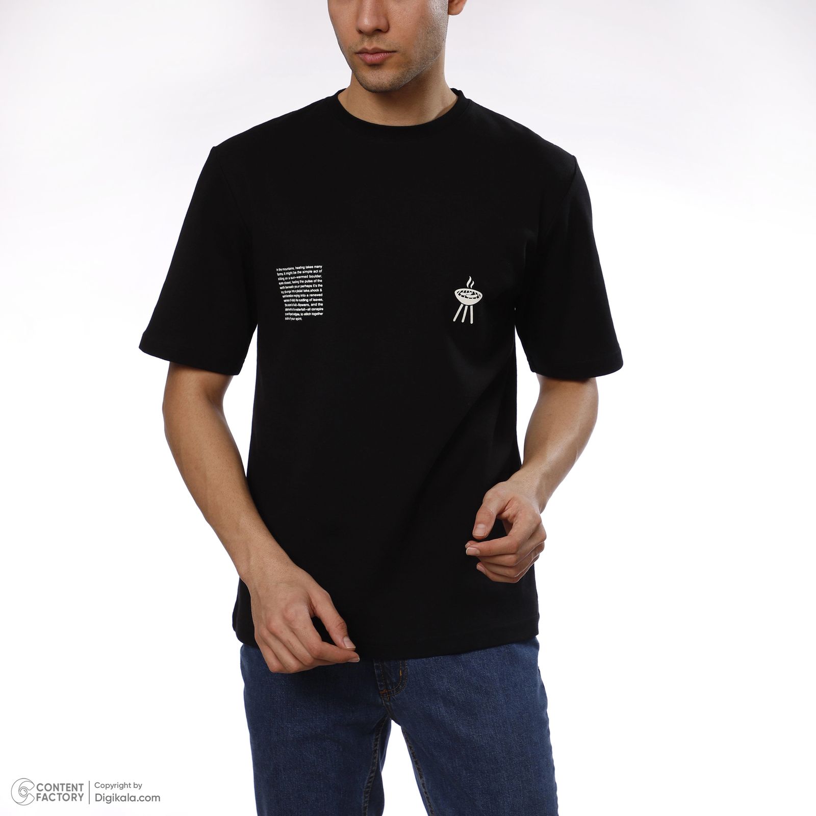 تی شرت آستین کوتاه مردانه ناربن مدل کمپینگ رنگ مشکی -  - 3