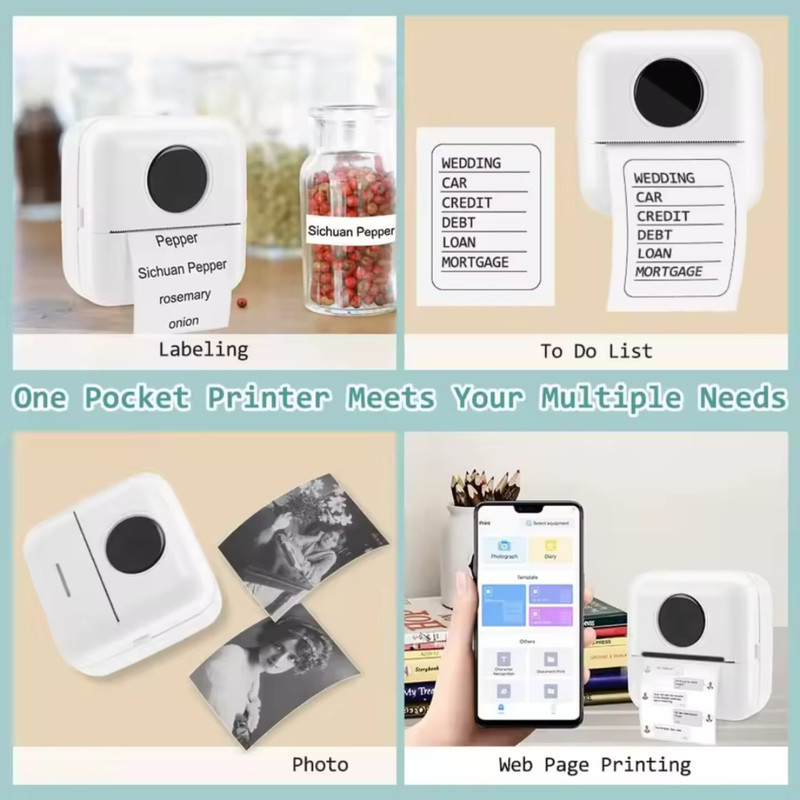 مینی پرینتر حرارتی ناب سل مدل پرتابل شارژی کد Nab-1