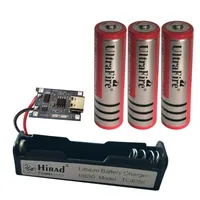 باتری شارژی لیتیوم اولترا فایر مدل 18650 ظرفیت 6800 میلی آمپر به همراه شارژر باتری