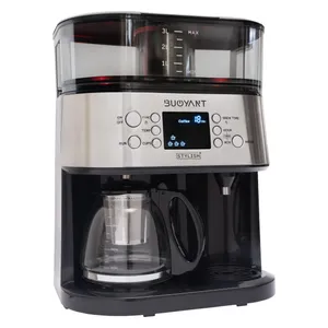 چای و قهوه‌ساز بویانت مدل Stylish Plus، با فیلتر استیل ضد زنگ، دارای تایمر، صفحه گرم نگهدارنده قهوه و عیب‌یابی خودکار