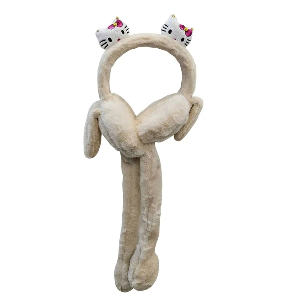 گوش گیر زمستانی بچگانه مدل پمپی طرح کیتی کد 002