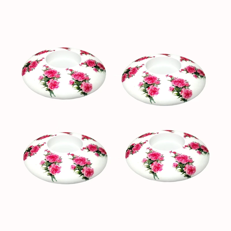 جاشمعی مدل گل سرخ بسته 4 عددی