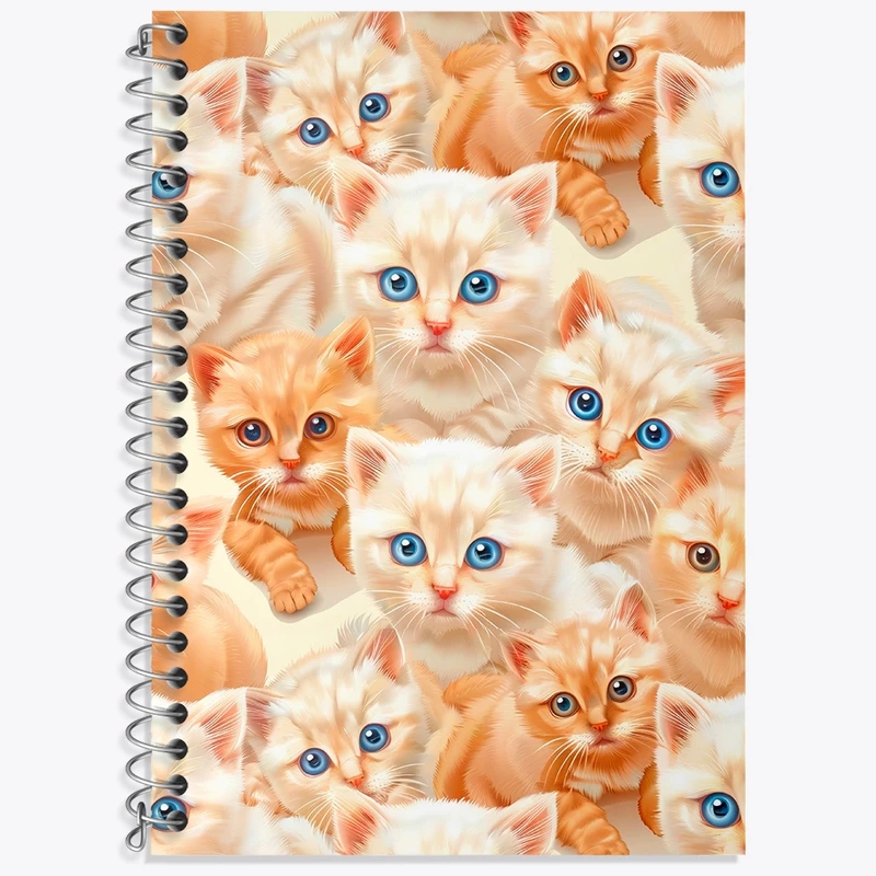 دفتر زبان 50 برگ خندالو مدل دو خط طرح گربه (Cat) کد N480