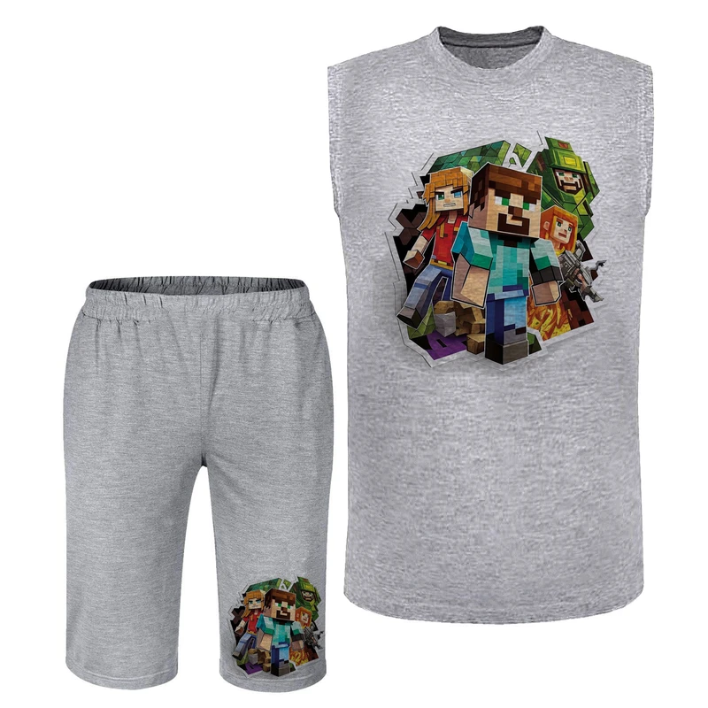 ست تاپ و شلوارک مردانه مدل ماینکرفت A365