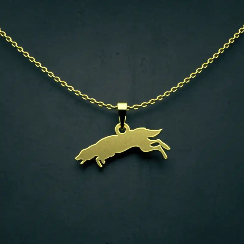 گردنبند طلا 18 عیار زنانه مدوپد مدل سگ کد J3-1-1056