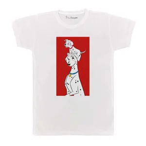 تی شرت بچگانه پرمانه طرح 101 سگ خالدار کد pmt.2101