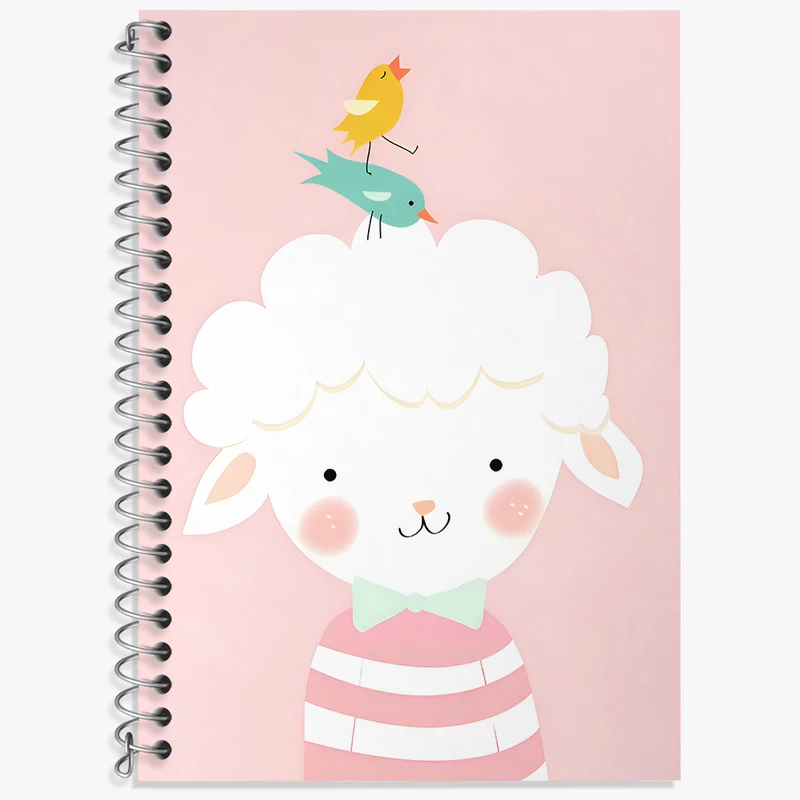 دفتر زبان 50 برگ خندالو مدل سه خط طرح گوسفند کیوت کد N5059