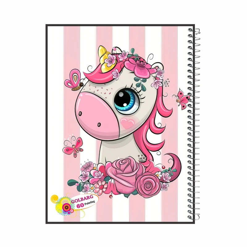 دفتر نقاشی 60 برگ گلبرگ طرح یونیکورن کد 60137