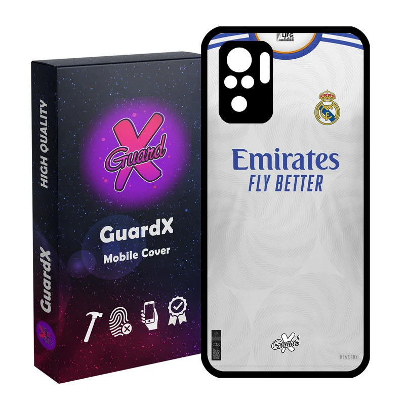 کاور گارد ایکس طرح رئال مادرید مدل Glass50358 مناسب برای گوشی موبایل شیائومی Redmi Note 10 4G / Redmi Note 10S