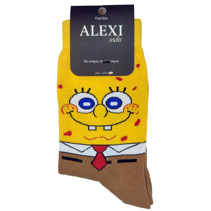 جوراب ساق بلند الکسی مدل باب اسفنجی SC037