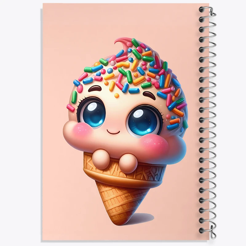 دفتر مشق 100 برگ خندالو طرح بستنی کیوت کد N4863