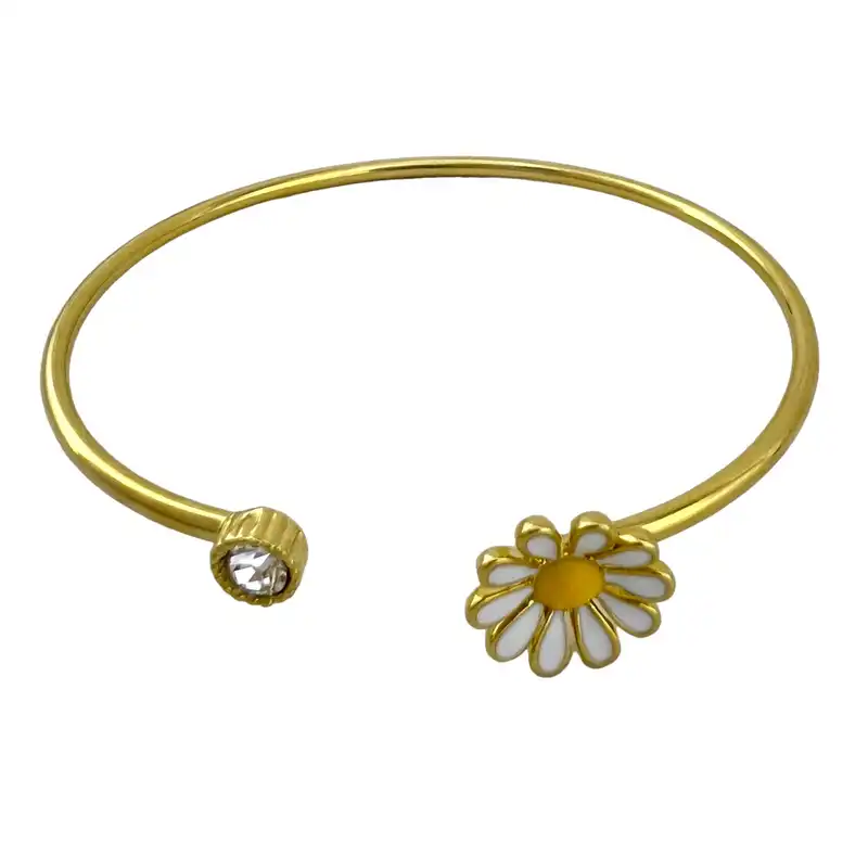 دستبند النگویی زنانه مدل گل بابونه کد B4798