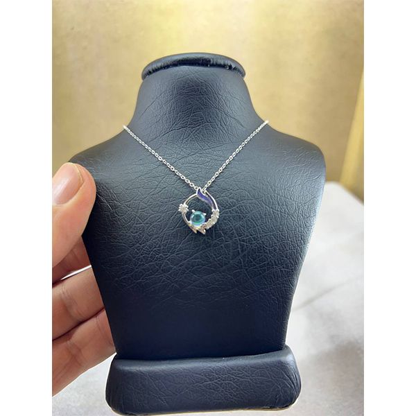 گردنبند نقره زنانه سواروسکی مدل روباه سنگ اوپال کد 3245878 -  - 2