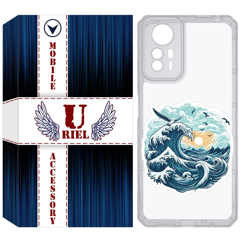 کاور یوریل مدل Clear کد 99 طرح موج دریا مناسب برای گوشی موبایل شیائومی Redmi Note 12S
