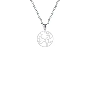 گردنبند نقره زنانه هایکا مدل دایره و درخت کد n.ha2-683
