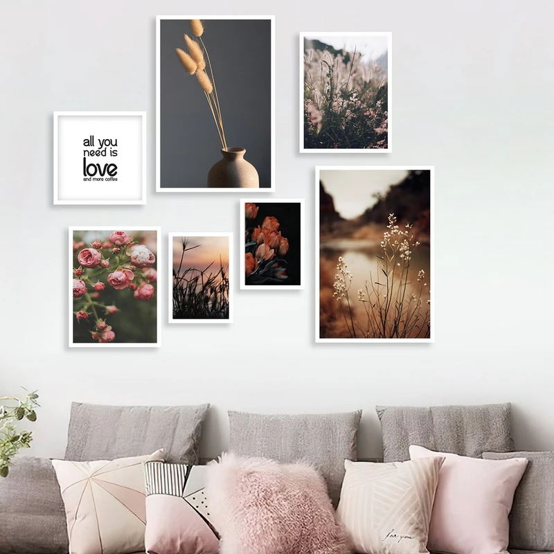 تابلو بکلیت طرح مدرن طبیعت مدل شاین اکلیلی W-992 مجموعه 7 عددی