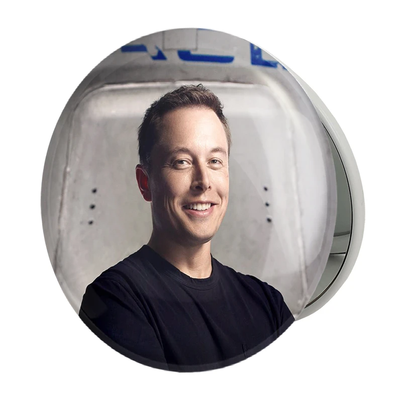 آینه جیبی خندالو طرح ایلان ماسک Elon Musk مدل تاشو کد 10921 