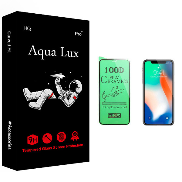 محافظ صفحه نمایش سرامیکی آکوا لاکس مدل +Pro مناسب برای گوشی موبایل اپل iPhone X
