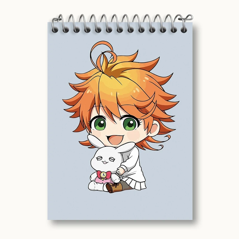 دفتر یادداشت 50 برگ خندالو مدل نورلند انیمه ناکجا آباد موعود Promised Neverland کد 10111