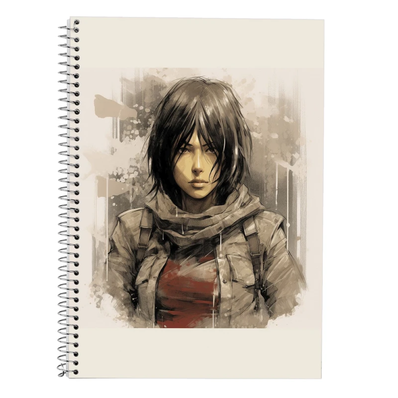 دفتر زبان 50 برگ مدوپد مدل دوخط طرح Attack on Titan کد DF10445
