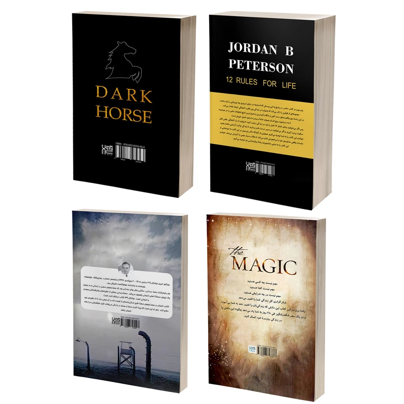 عکس شماره 2 : کتاب معجزه شکرگزاری، اسب سیاه، 12 قانون برای زندگی و انسان در جستجوی معنا اثر جمعی از نویسندگان نشر آذرگون 4 جلدی