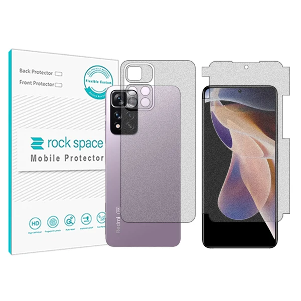 محافظ صفحه نمایش مات راک اسپیس مدل HyMTT مناسب برای گوشی موبایل شیائومی Redmi Note 11 China به همراه محافظ پشت