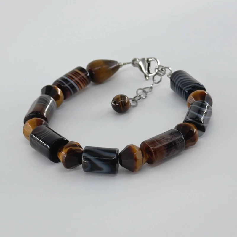 دستبند زنانه مدل سنگ عقیق و تایگر کد 9802