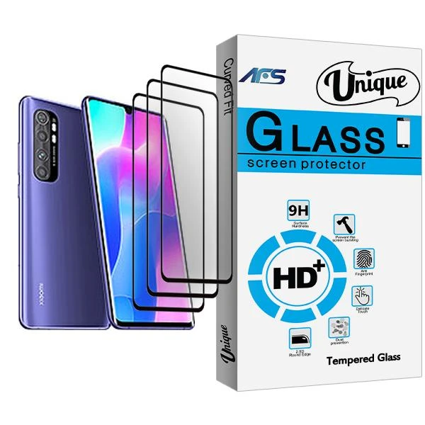 محافظ صفحه نمایش ای اف اس مدل Unique Glass MIX003 مناسب برای گوشی موبایل شیائومی Mi Note 10 Lite بسته سه عددی