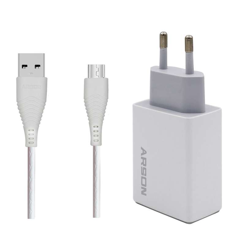 شارژر دیواری آرسون مدل AN-W3A به همراه کابل microusb شارژر دیواری آرسون مدل AN-W3A به همراه کابل microusb