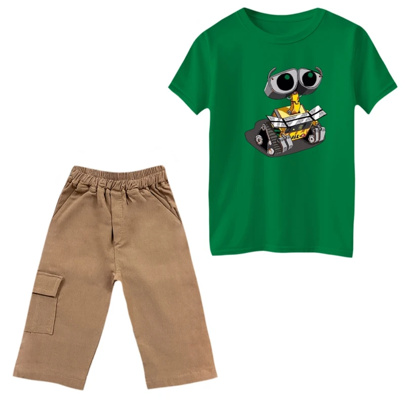 ست تی‌شرت و شلوارک پسرانه مدل والی کد 4