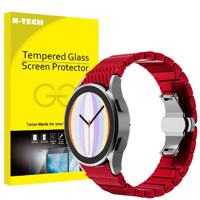 بند انتک مدل CARBON STAINLESS STRAP مناسب برای ساعت هوشمند سامسونگ Galaxy Watch 4 40mm / watch 4 44mm / watch 4 Classic 42mm / Watch 4 Classic 46mm