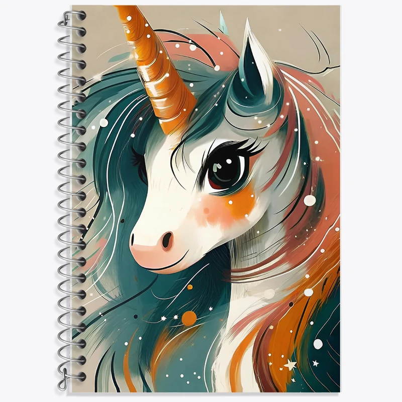 دفتر نت موسیقی 50 برگ خندالو طرح اسب تک شاخ کد F8032