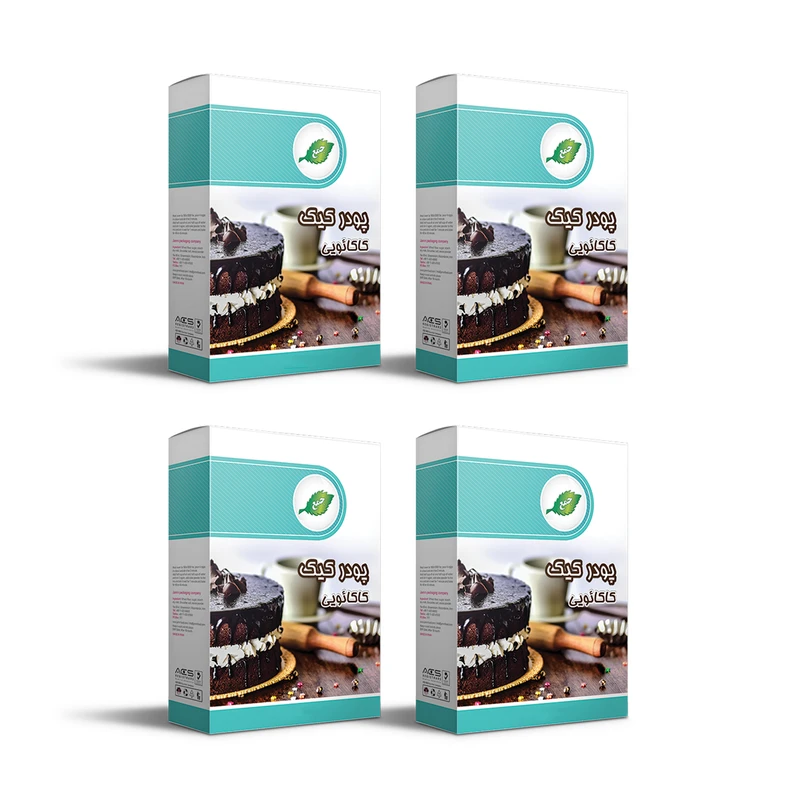 پودر کیک کاکائو جمع - 500 گرم بسته 4 عددی