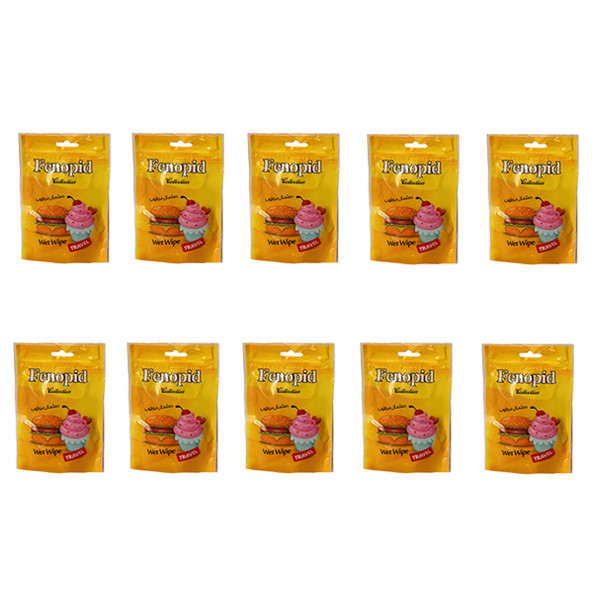 دستمال مرطوب فنوپید کد 1124 مجموعه 10 عددی