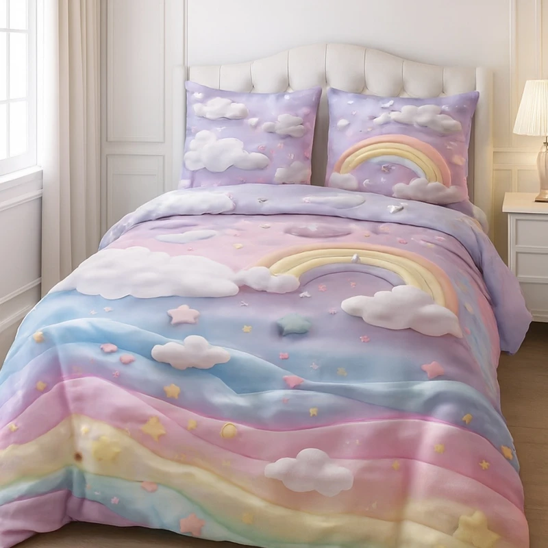 سرویس خواب 1 نفر 4 تکه مدل آسمان رنگی کد 187