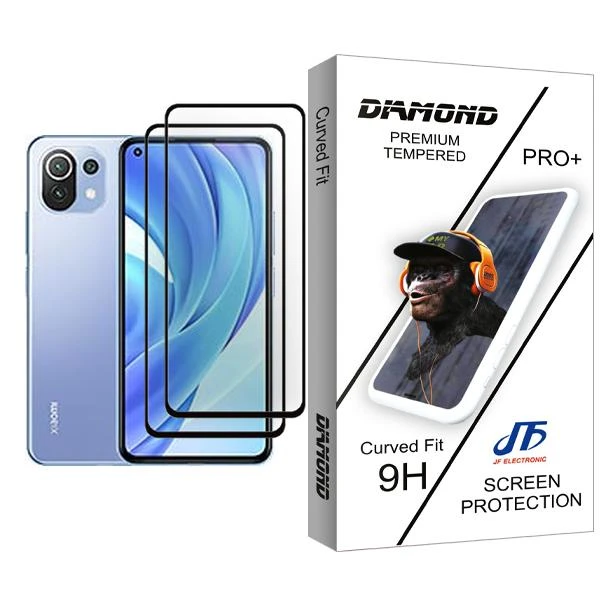 محافظ صفحه نمایش جی اف مدل Diamond Glass MIX002 مناسب برای گوشی موبایل شیائومی Mi 11 Lite بسته دو عددی