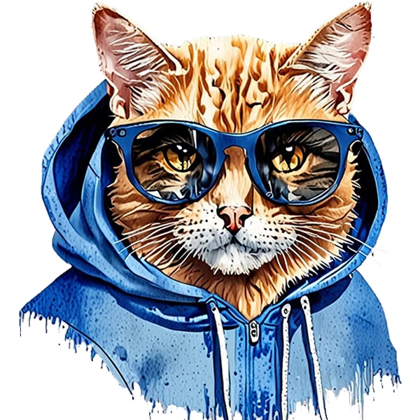 استیکر پارچه و لباس پاد آفرین طرح گربه بامزه کد 2587