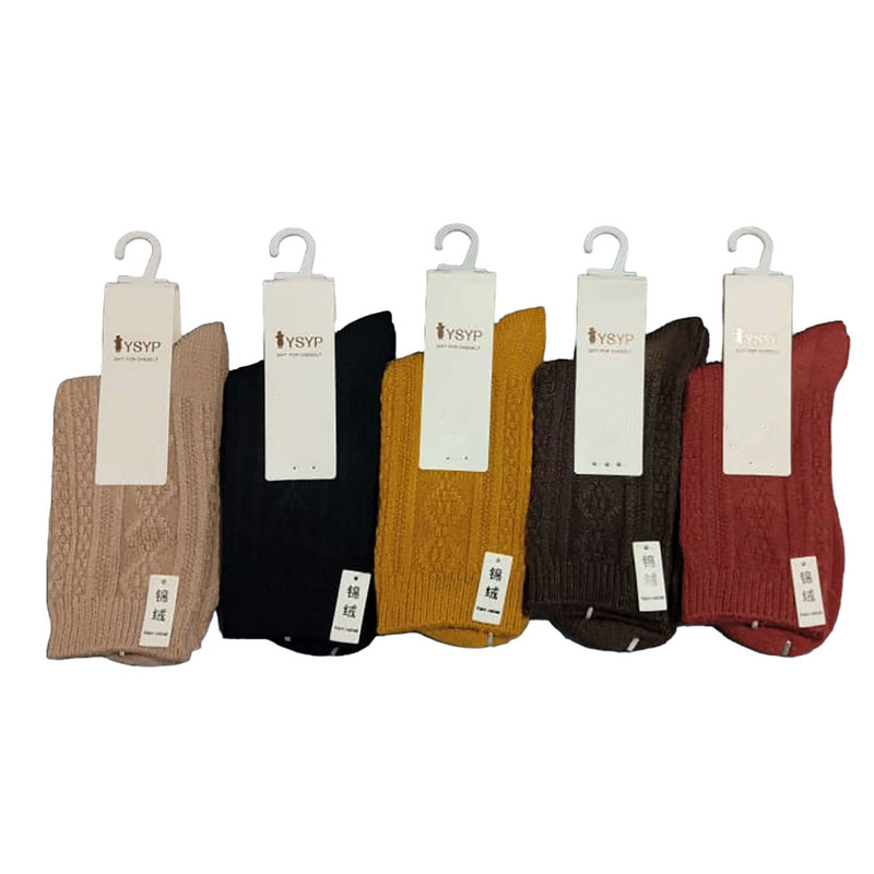 جوراب ساق بلند زنانه مدل برجسته کد 306 بسته 5 عددی