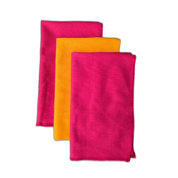 دستمال نظافت خانه و آشپزخانه میکروفایبر مدل نظافت شیشه بسته 3 عددی