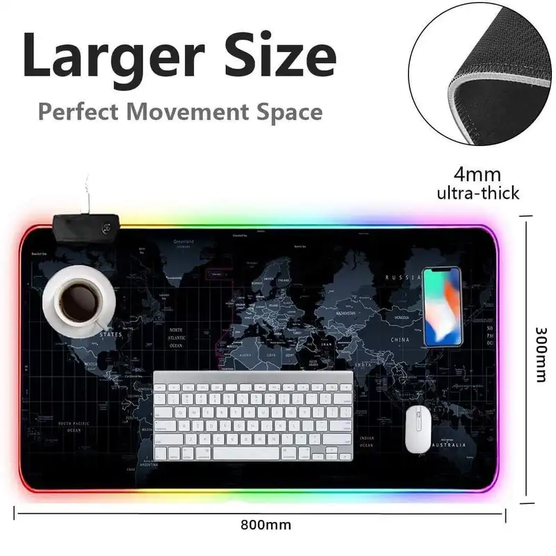 ماوس پد مخصوص بازی مدل World Map RGB