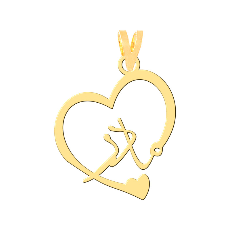 آویز گردنبند طلا 18 عیار زنانه کرابو طرح مادر و قلب مدل Kr3301